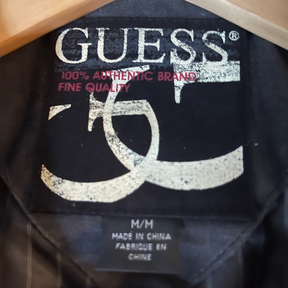 Men’s Guess Velvet Grey Coat Size Medium - Picture 4 of 5